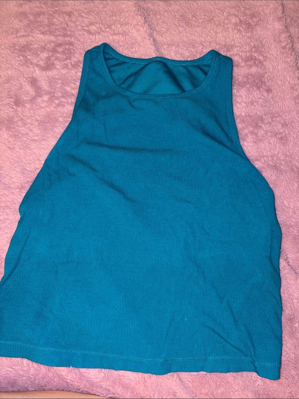 Women’s Ribbed Tank Top - Teal Blue